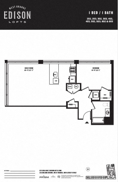 a floor plan of the edison lofts
